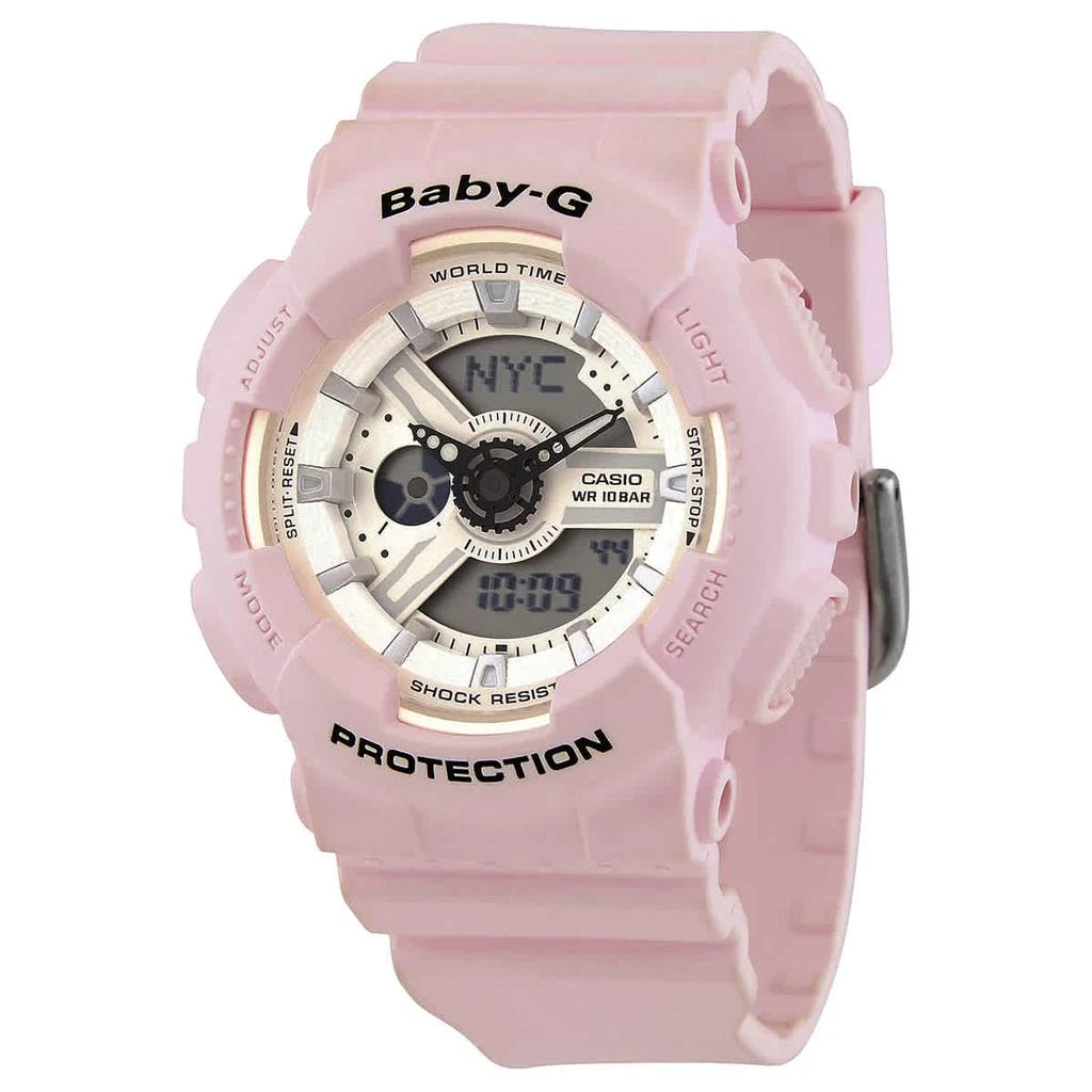 商品Casio|Baby-G Alarm World Time Quartz Analog-Digital Ladies Watch BA110BE4ADR,价格¥671,第1张图片