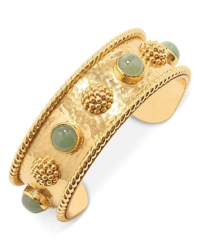 商品Capucine De Wulf|Berry & Jade Cuff Bracelet in 18K Gold Plated,价格¥1309,第1张图片