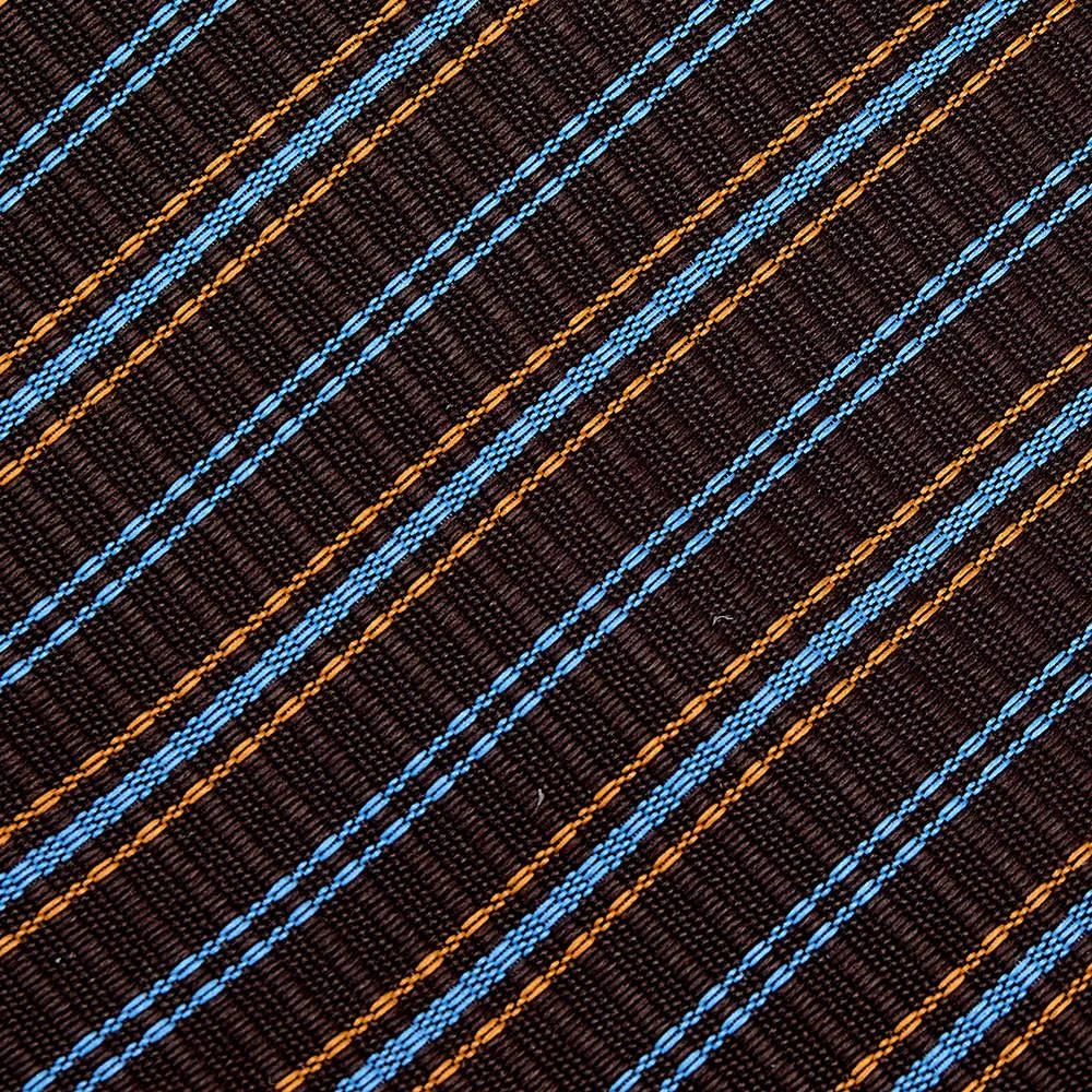 商品[二手商品] Hermes|Hermes Brown Diagonal Striped Silk Jacquard Tie ,价格¥1091,第2张图片详细描述