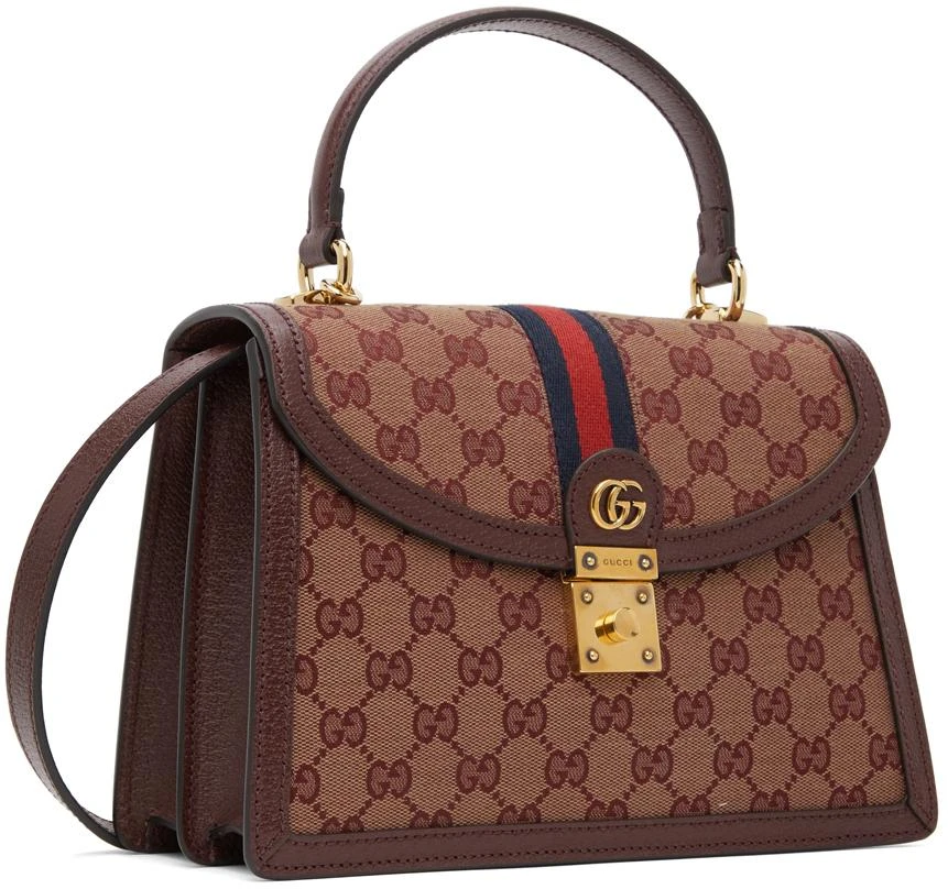 商品Gucci|Burgundy Small GG Ophidia Top Handle Bag,价格¥20955,第2张图片详细描述