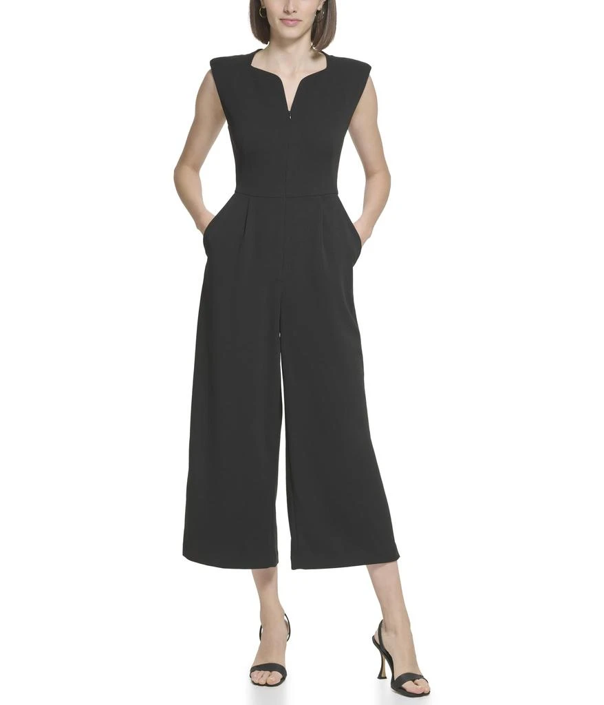 商品Calvin Klein|Scuba Crepe Jumpsuit with Zipper,价格¥1027,第1张图片