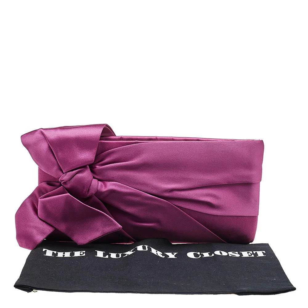 Valentino Pink Satin Pleated Bow Clutch 商品