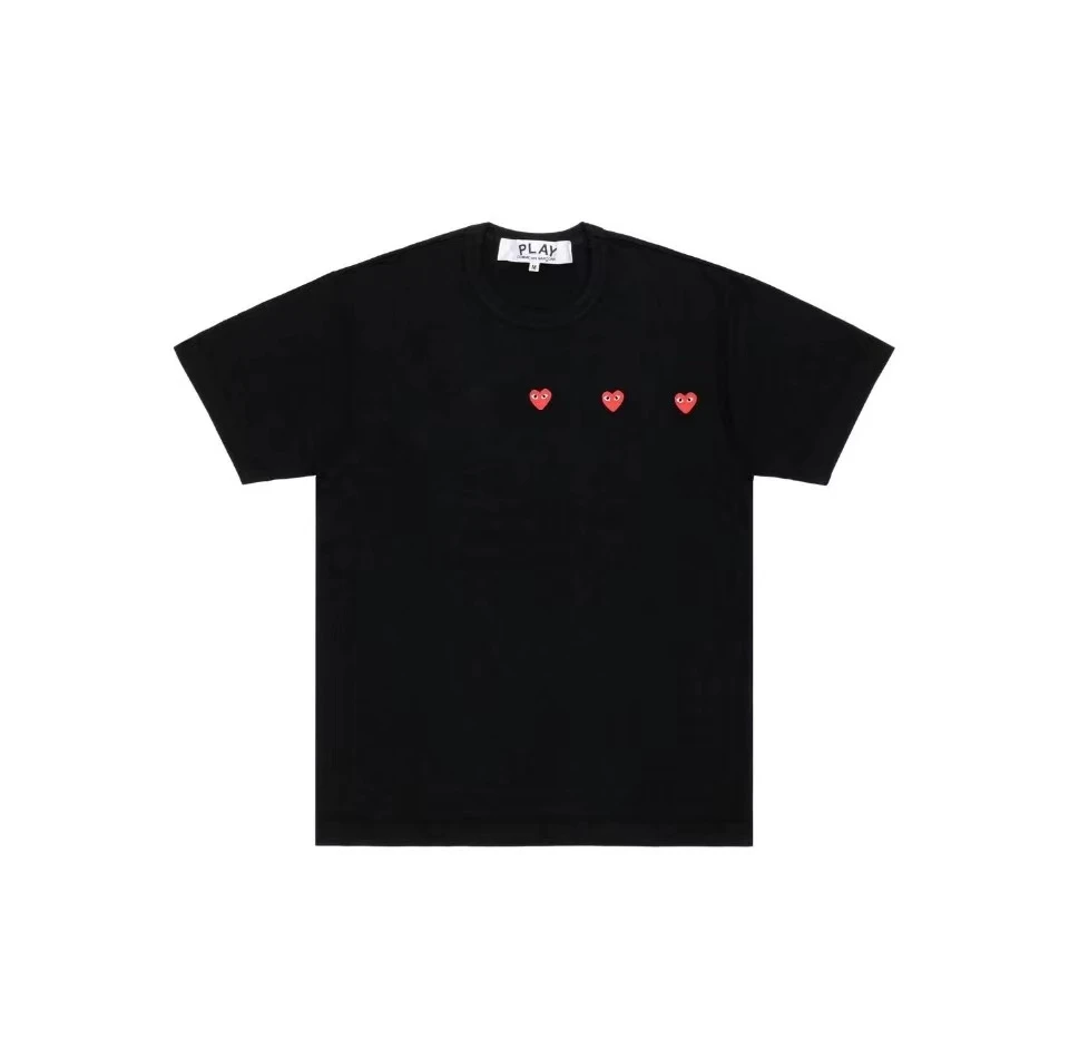 商品Comme des Garcons|CDG Play 多爱心图案圆领短袖T恤 男女同款 黑色AX-T337-051-S24-1,价格¥735,第1张图片