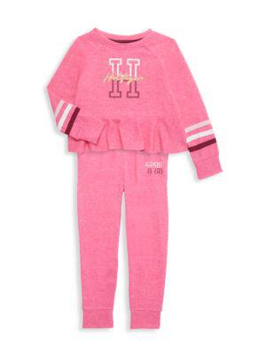 Little Girl’s 2-Piece Sweatshirt & Joggers Set商品第1张图片规格展示