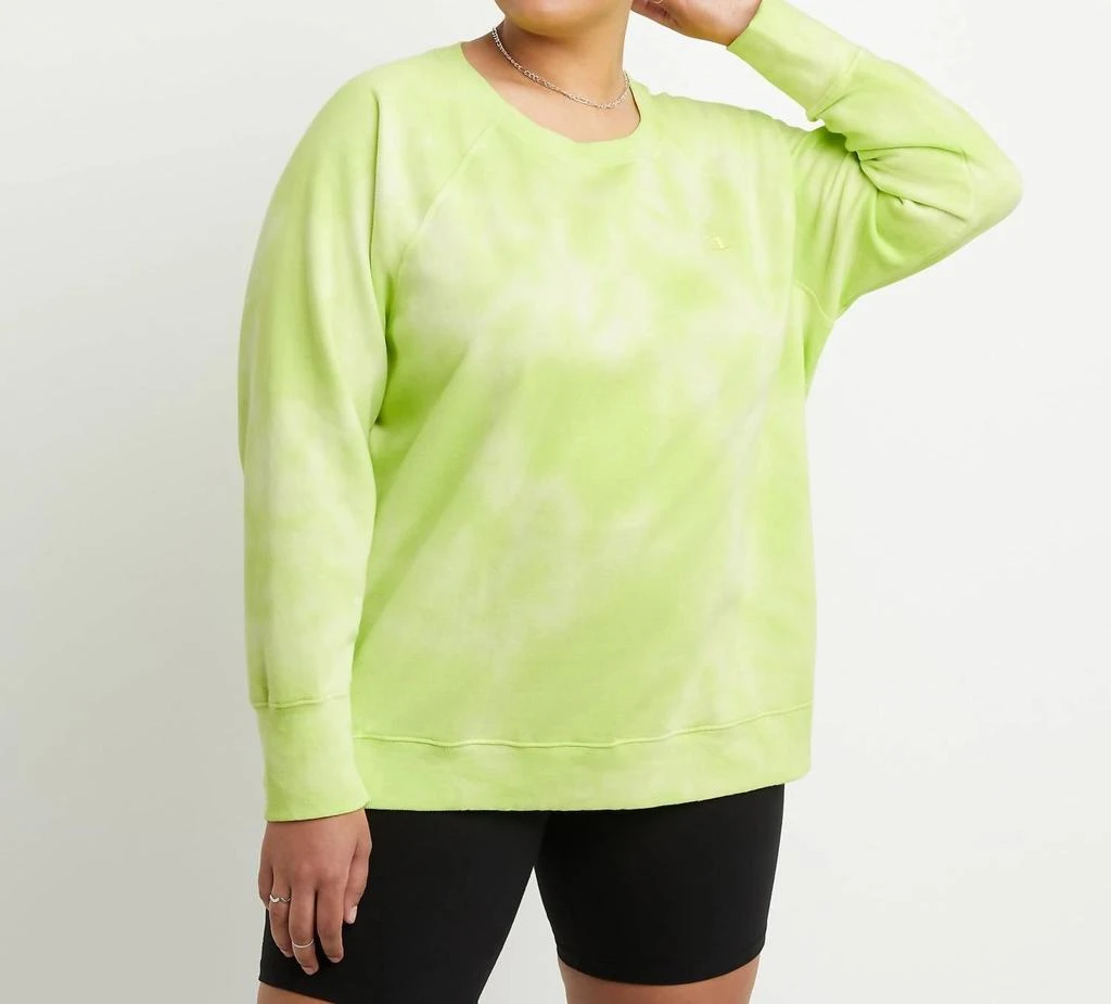 商品CHAMPION|Crush Dye Fleece Crew In Sweet Green,价格¥346,第1张图片