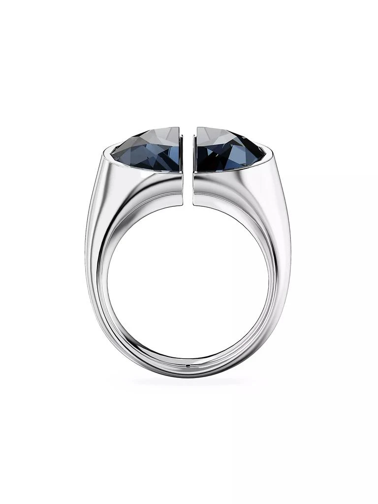 商品Swarovski|Lucent Rhodium-Plated & Crystal Half-Cut Cocktail Ring,价格¥1265,第5张图片详细描述