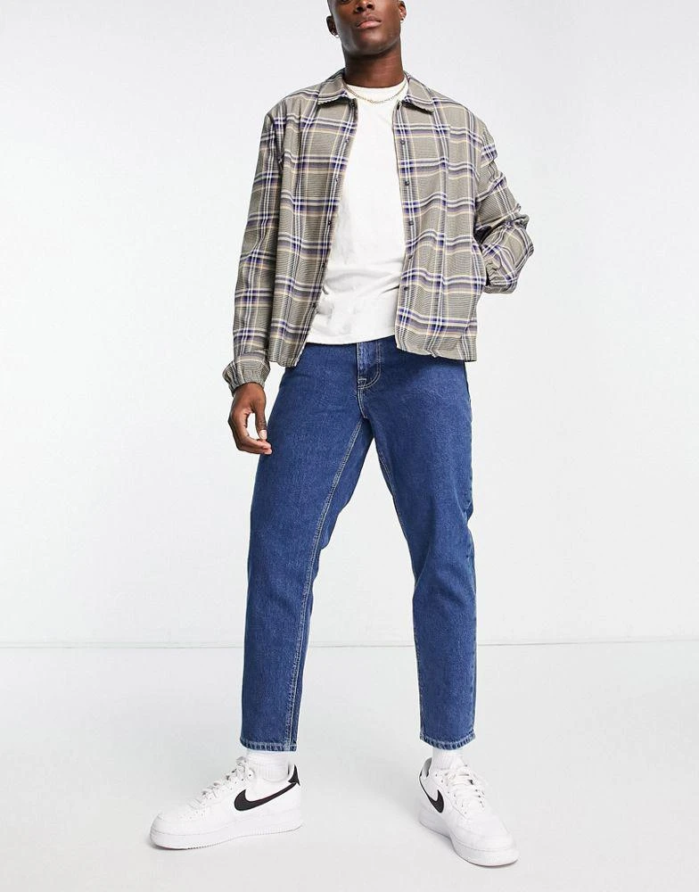 商品ASOS|ASOS DESIGN classic rigid jeans in mid stone wash blue,价格¥97,第3张图片详细描述