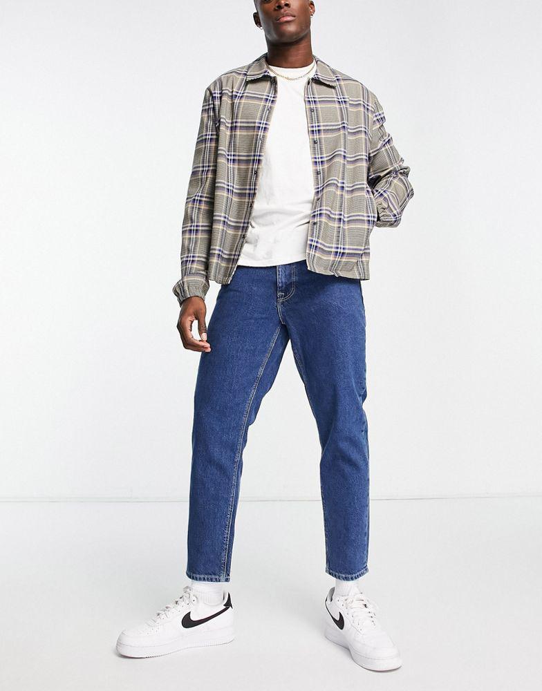 商品ASOS|ASOS DESIGN classic rigid jeans in mid stone wash blue,价格¥89,第5张图片详细描述