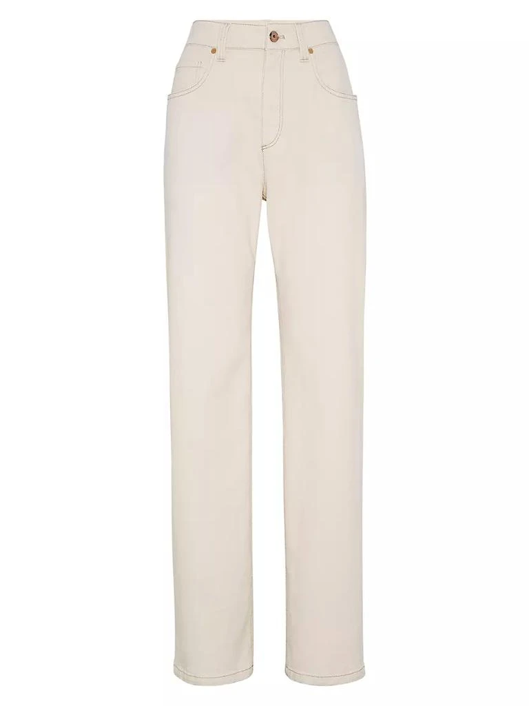 商品Brunello Cucinelli|Garment-Dyed Comfort Denim Loose Trousers With Shiny Tab,价格¥13985,第1张图片