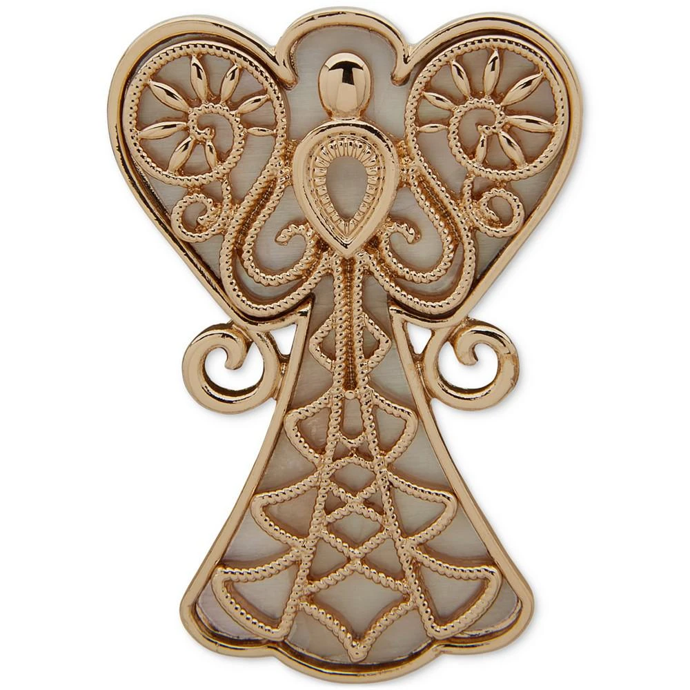 商品Anne Klein|Gold-Tone Mother of Pearl Angel Pin,价格¥105,第1张图片
