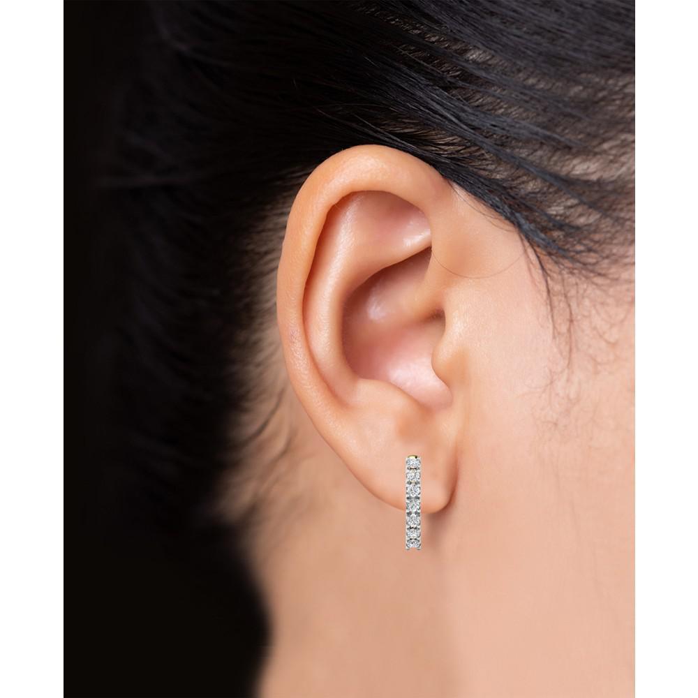 商品Macy's|Diamond Extra Small Single Hoop Earring (1/8 ct. t.w.) in 14k Gold,价格¥2933,第4张图片详细描述