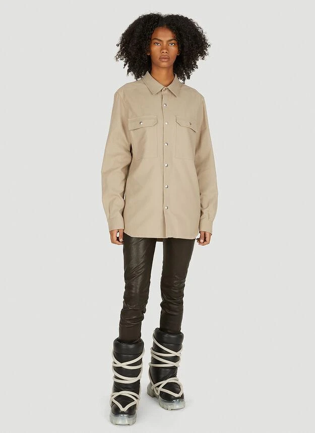 商品Rick Owens|Utility Classic Shirt in Beige,价格¥2839,第2张图片详细描述