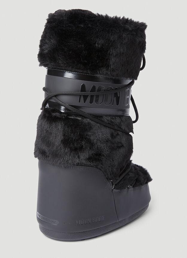 Icon Faux Fur Snow Boots in Black商品第6张图片规格展示