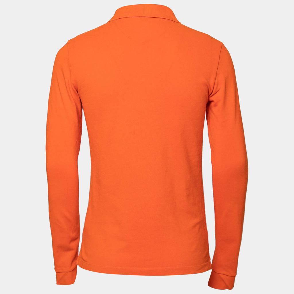 Burberry Brit Orange Cotton Pique Long Sleeve Polo T-Shirt S商品第2张图片规格展示