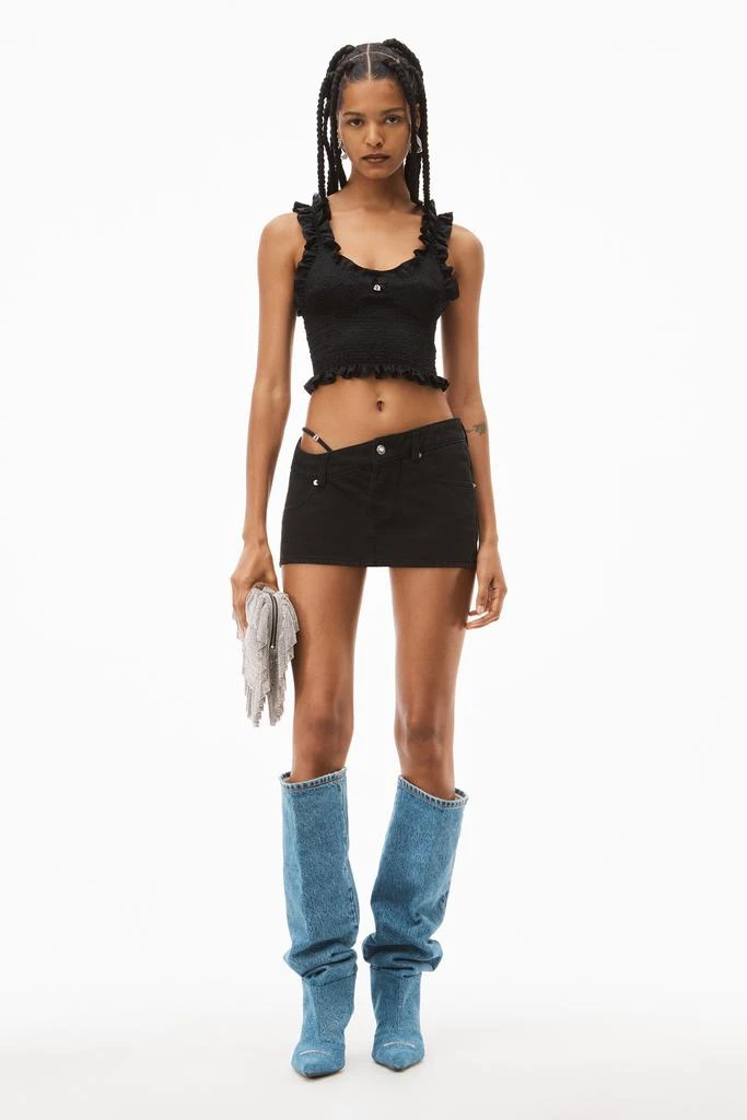 商品Alexander Wang|DIAMANTE A CHARM MINI SKIRT IN DENIM,价格¥1249,第2张图片详细描述