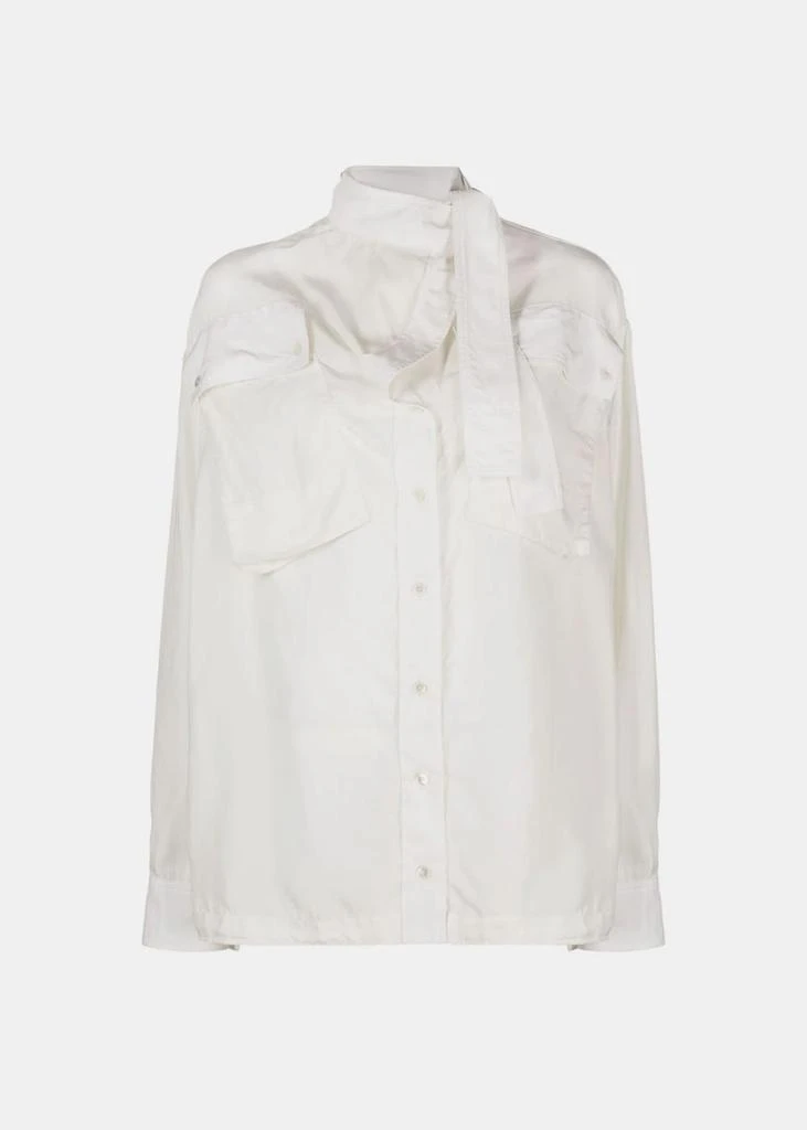 商品Lemaire|LEMAIRE White Pockets Scarf Blouse,价格¥6545,第1张图片