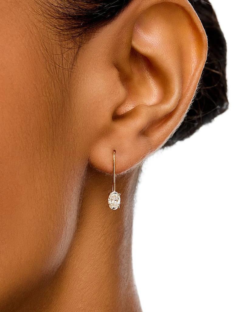 14K Yellow Gold Lab Grown Diamond Oval Drop Earrings 商品