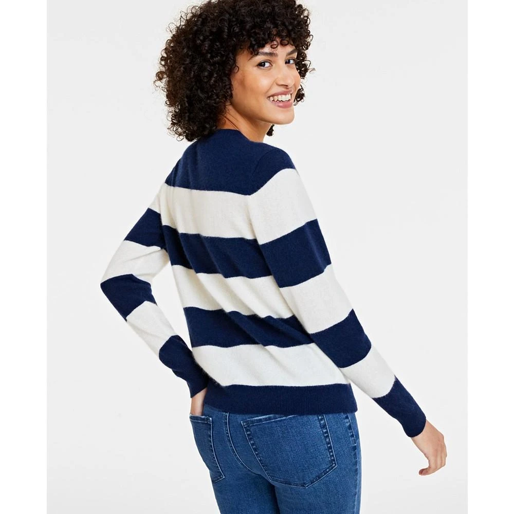 商品Charter Club|Women's Wispy Heart Striped 100% Cashmere Sweater, Created for Macy's,价格¥1725,第2张图片详细描述