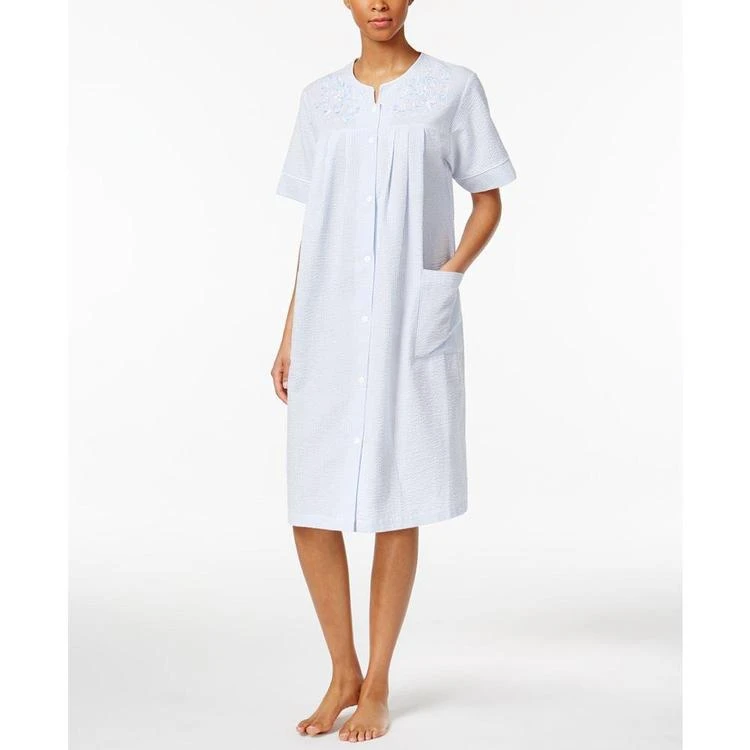 商品Miss Elaine|Seersucker Snap-Front Robe,价格¥267,第1张图片