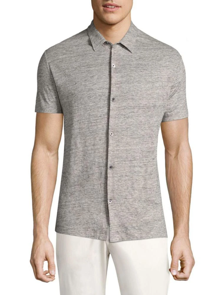 商品Theory|Linen Melange Short Sleeve Button-Down Shirt,价格¥304,第1张图片