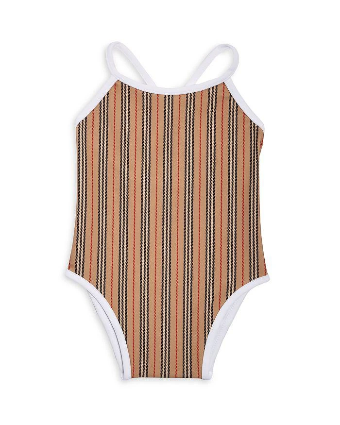商品Burberry|Girls' Icon Stripe Nylon Swimsuit - Baby,价格¥986,第1张图片