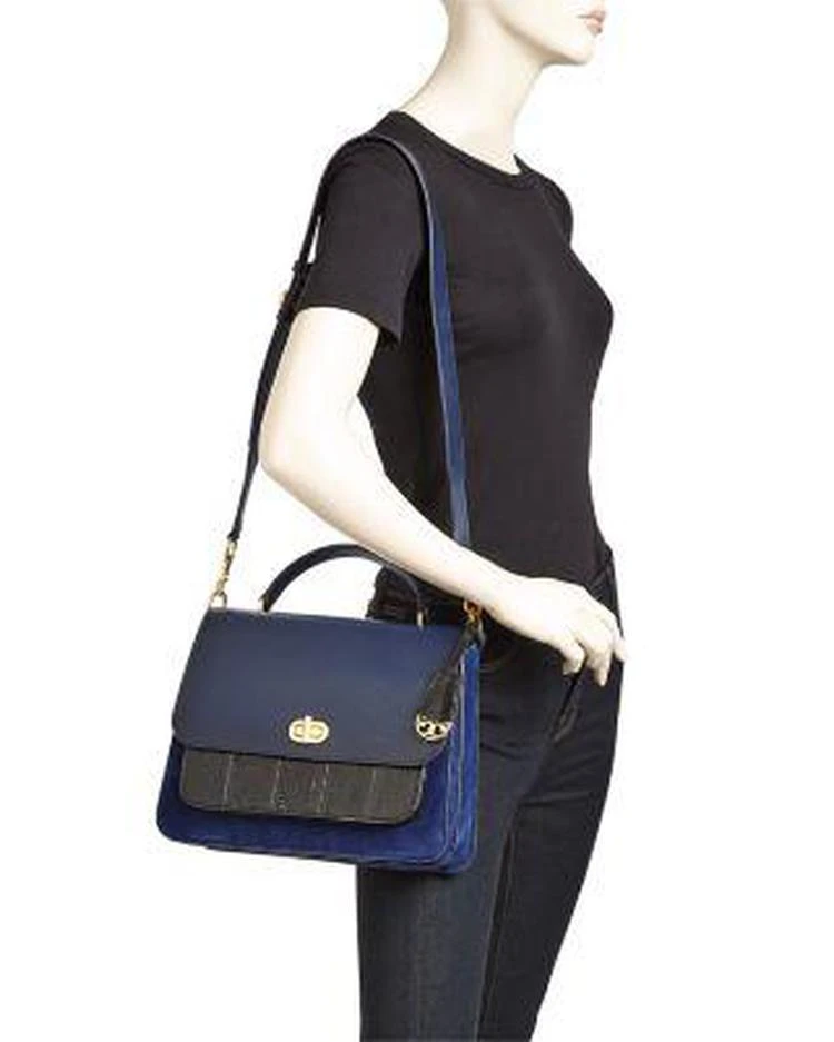 商品Tory Burch|Bennett Leather & Suede Color-Block Shoulder Bag,价格¥3027,第2张图片详细描述