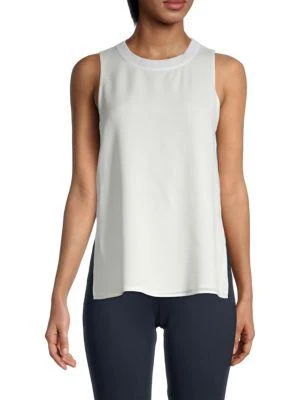 商品Vince|Ribbed Crewneck Silk Top,价格¥315,第1张图片