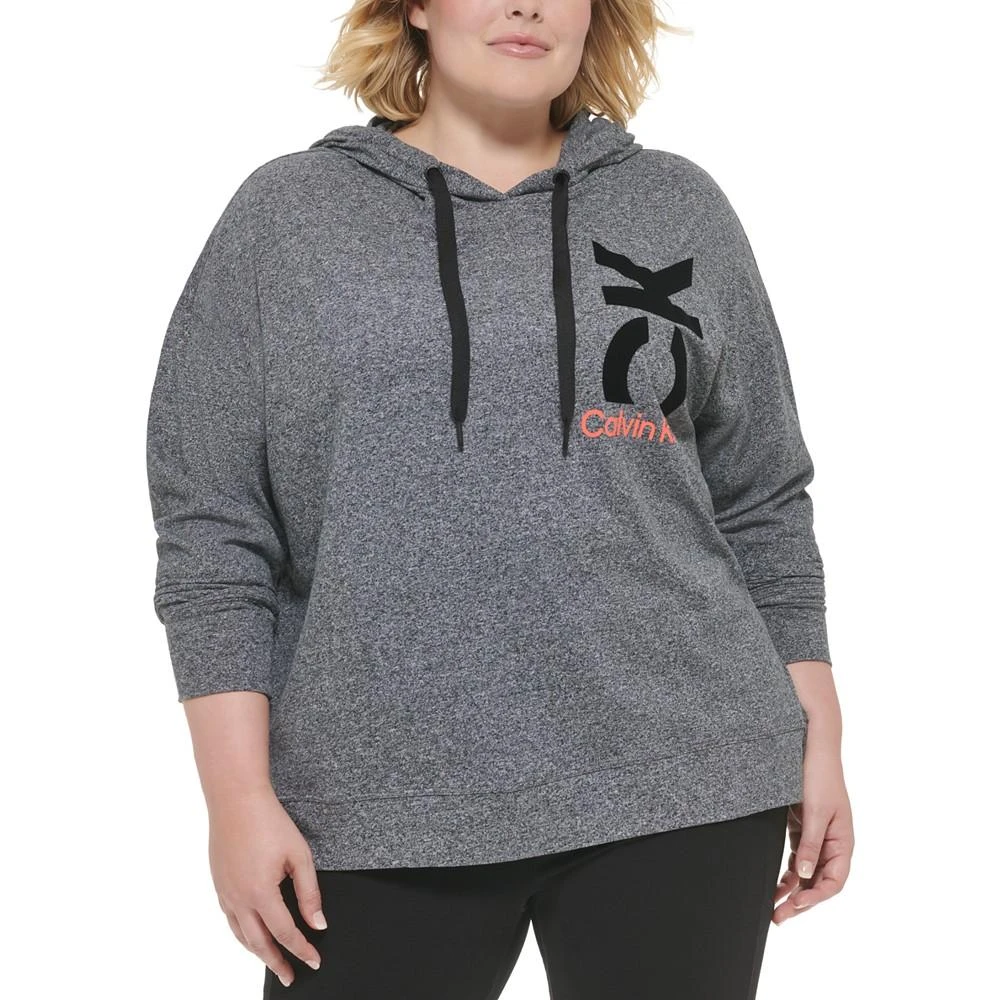 商品Calvin Klein|Plus Size Logo Cotton Hooded Sweatshirt,价格¥178,第1张图片