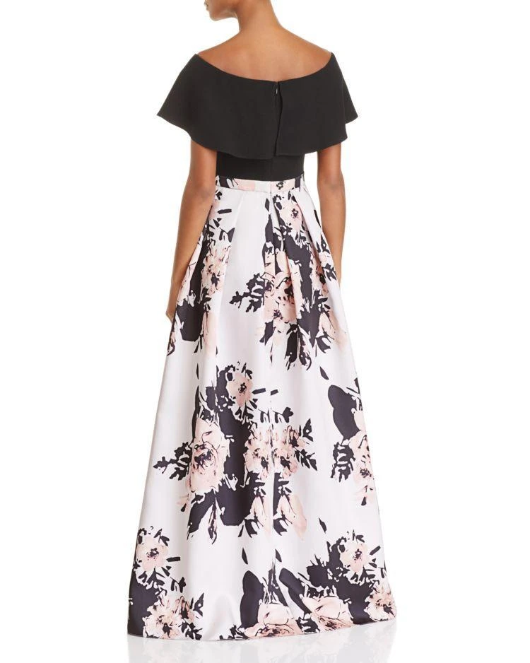 商品AQUA|Off-the-Shoulder Floral Skirt Gown - 100% Exclusive,价格¥1158,第2张图片详细描述