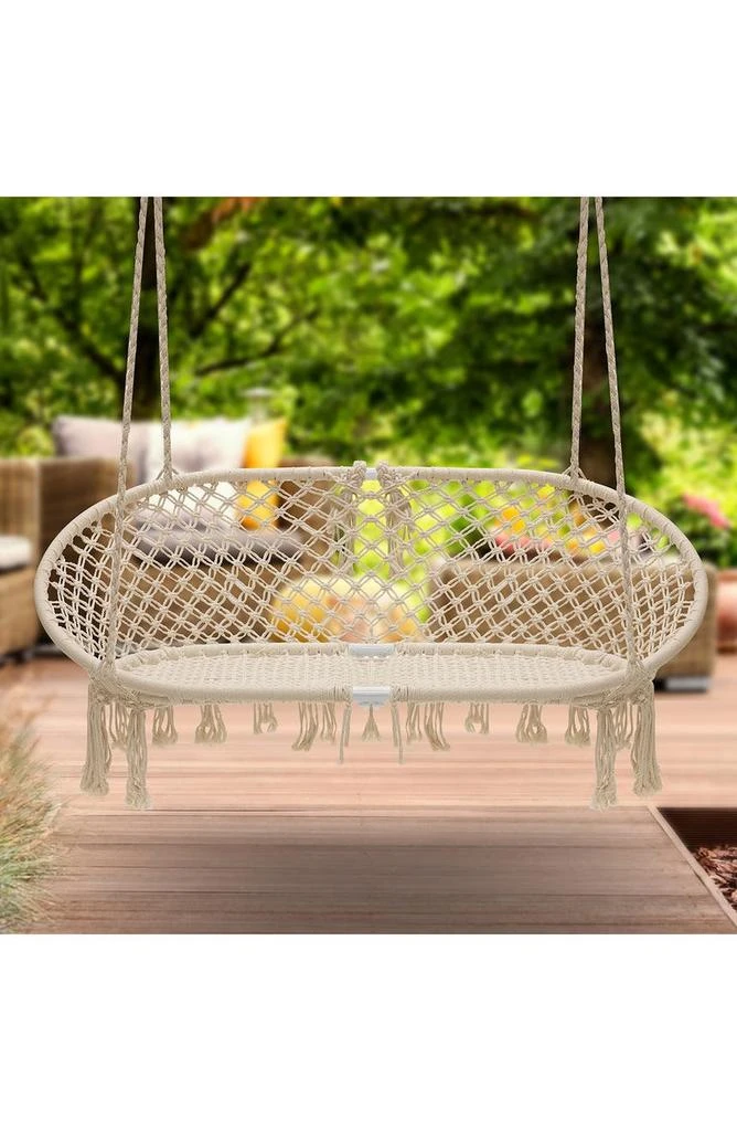 商品SORBUS|Macramé Hanging Hammock Chair,价格¥1186,第2张图片详细描述