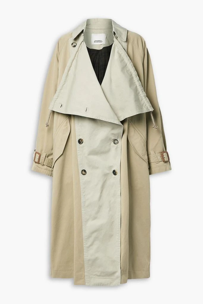 商品Isabel Marant|Ebani two-tone double-breasted cotton-gabardine trench coat,价格¥3650,第1张图片