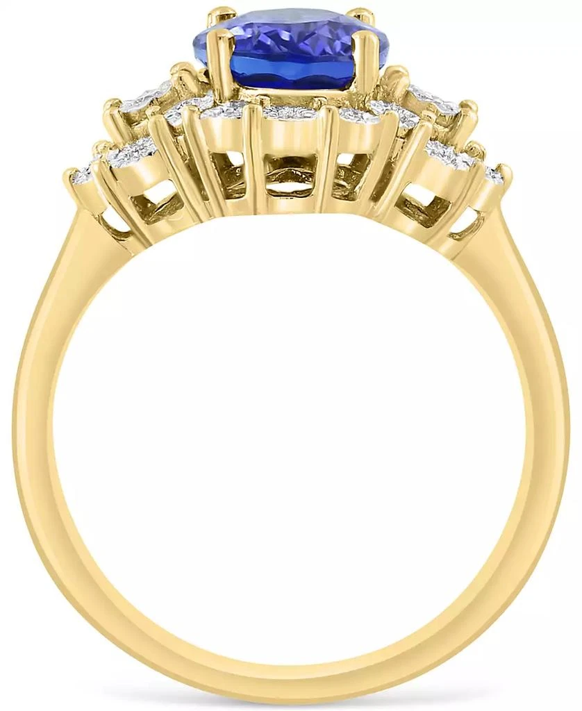 商品Effy|EFFY® Tanzanite (1-5/8 ct. t.w) & Diamond (1/8 ct. t.w.) Oval Halo Ring in 14k Gold,价格¥33452,第4张图片详细描述