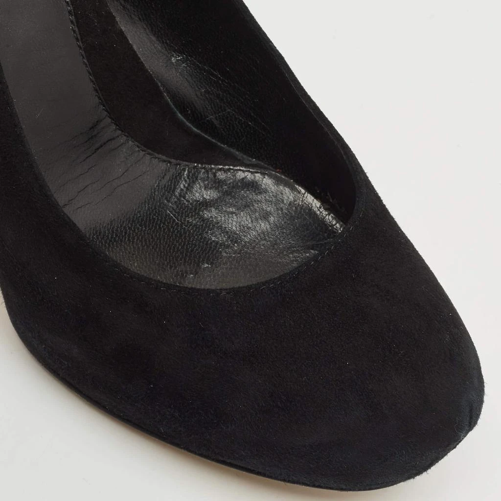Fendi Black Suede Platform Logo Heel Pumps Size 38 商品
