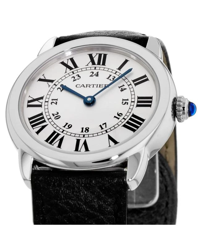 商品Cartier|Cartier Ronde Solo Quartz Black Leather Strap Women's Watch WSRN0019,价格¥19962,第2张图片详细描述