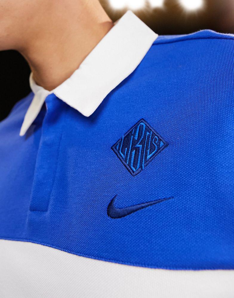 Nike Football World Cup 2022 England unisex long sleeve polo in blue商品第2张图片规格展示