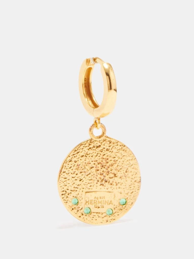 商品Hermina Athens|Kressida emerald & gold-vermeil hoop earrings,价格¥1448,第3张图片详细描述