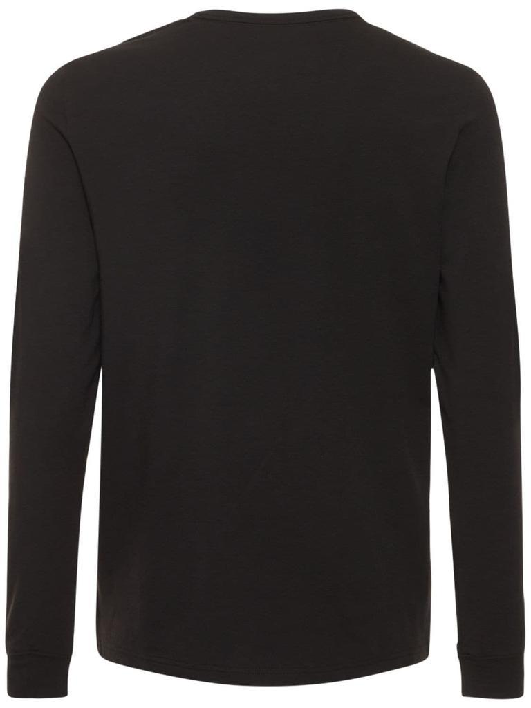 商品Calvin Klein|Logo Cotton Blend Long Sleeve T-shirt,价格¥404,第7张图片详细描述