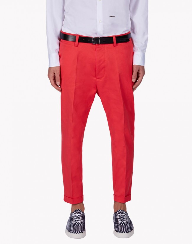 DSQUARED2 男士红色棉质休闲裤 S74KA0728-S39021-253商品第1张图片规格展示