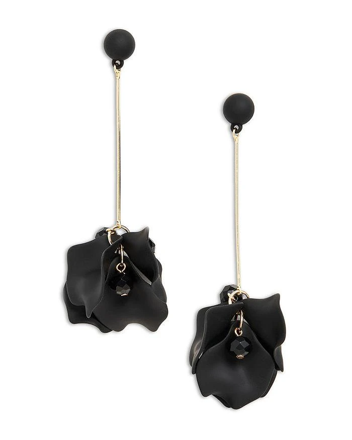 商品Shashi|Petunia Black Bead & Flower Drop Earrings,价格¥505,第1张图片