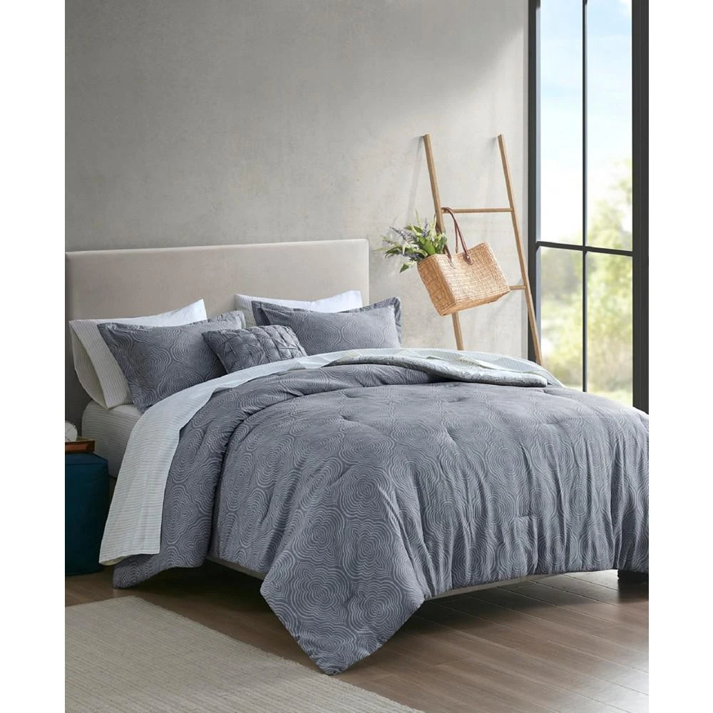 商品Madison Park Essentials|CLOSEOUT! Domino Medallion 8 Piece Reversible Comforter Set,价格¥493,第5张图片详细描述