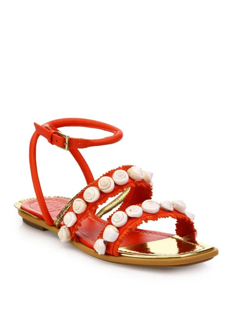 商品Tory Burch|Sinclair Embellished Leather Sandals,价格¥975,第1张图片