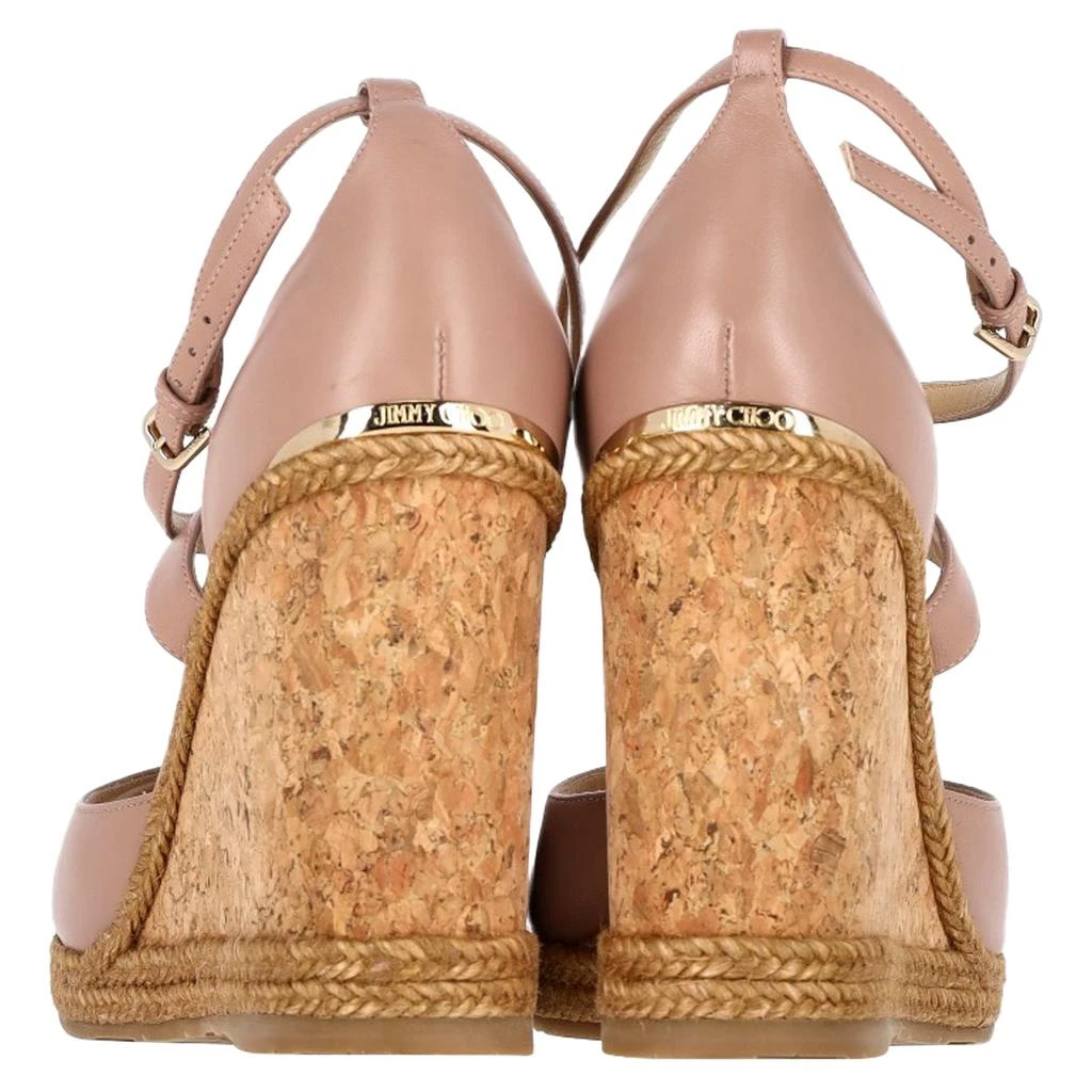 商品[二手商品] Jimmy Choo|Alanah Cork Espadrille Ankle Strap Wedge in Pink Leather,价格¥2129,第5张图片详细描述