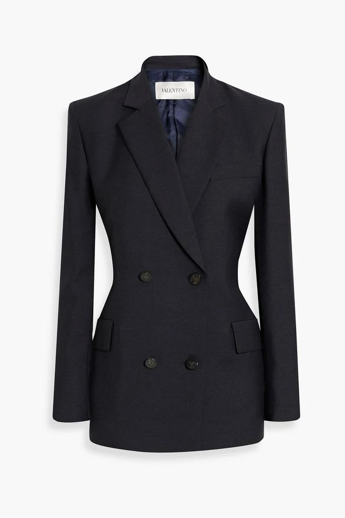 商品Valentino|Double-breasted wool and mohair-blend blazer,价格¥10802,第3张图片详细描述