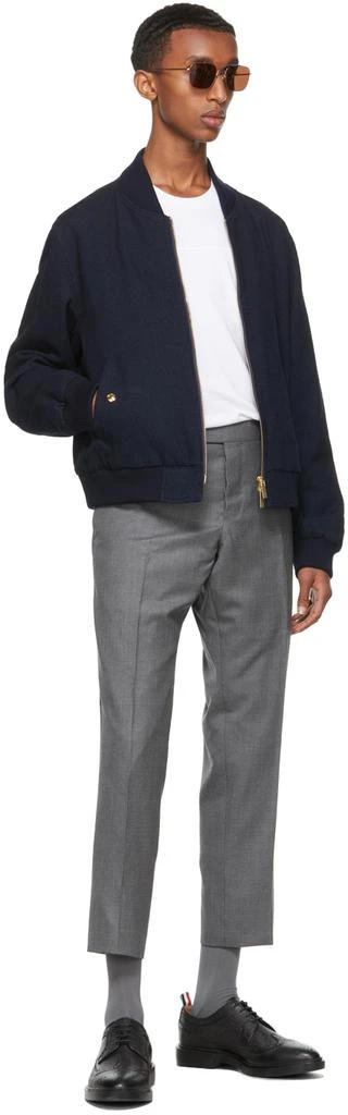 商品Thom Browne|灰色 Side Tab Super 120s 羊毛长裤,价格¥9987,第4张图片详细描述