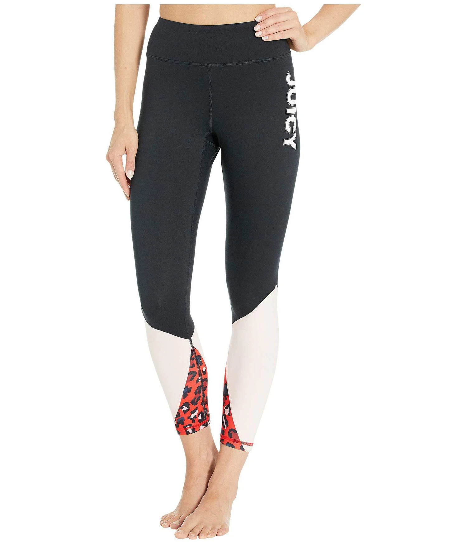 商品Juicy Couture|Hyper Leopard Color Block Sport Leggings,价格¥152,第1张图片