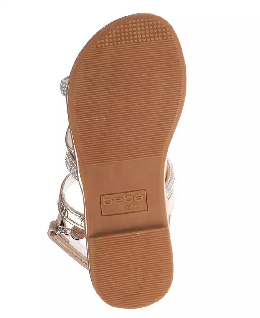 Big Girl's Flat Sandal with Tubular Rhinestone Strapping and Hanging Charm Polyurethane Sandals 商品
