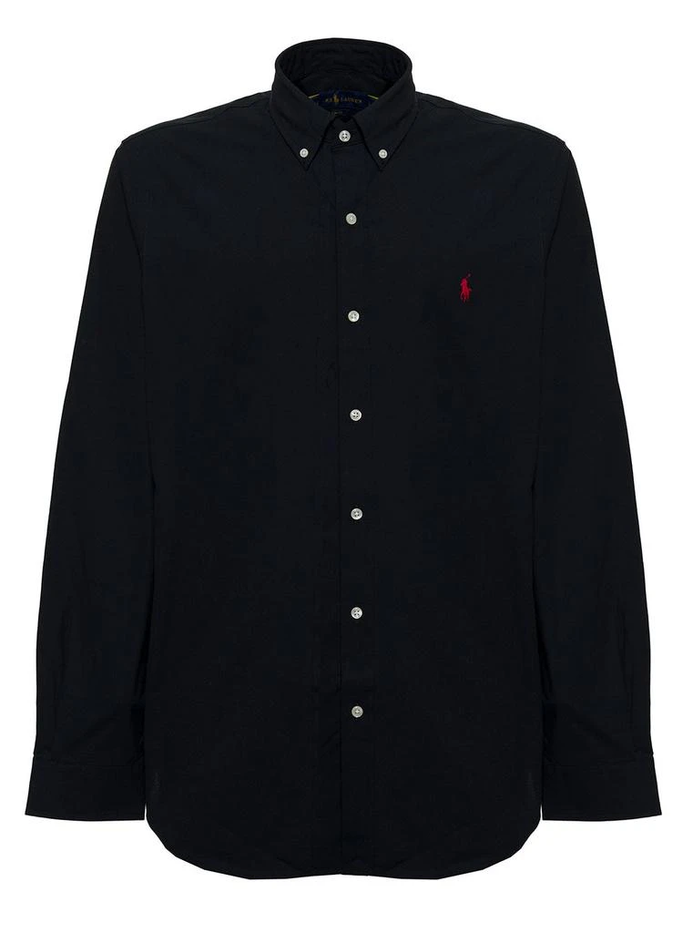 商品Ralph Lauren|Black Cotton Poplin Shirt with Logo,价格¥990,第1张图片