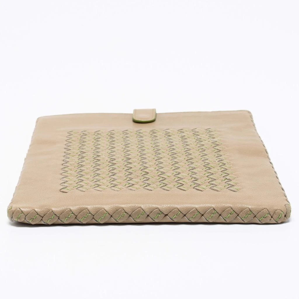 Bottega Veneta Beige/Green Intrecciato Leather iPad Case 商品