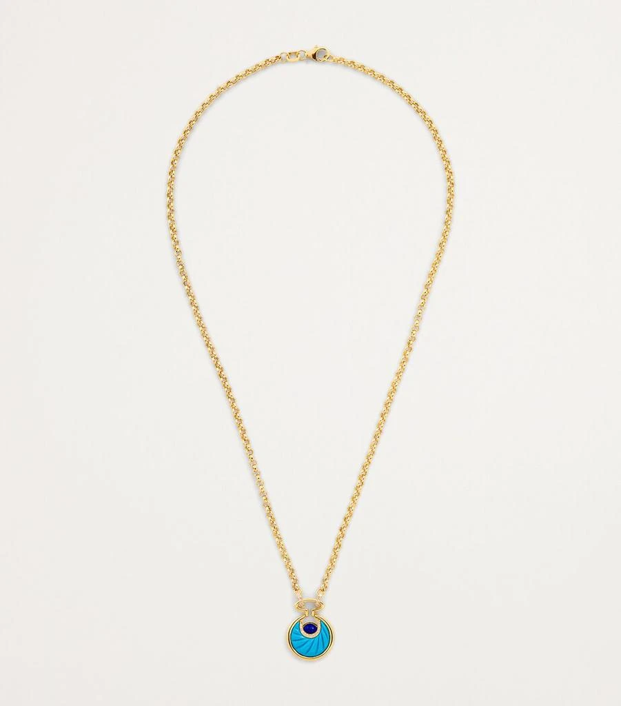 商品L'ATELIER NAWBAR|Small Yellow Gold, Diamond, Turquoise and Lapis Lot N*91 Necklace,价格¥12528,第3张图片详细描述