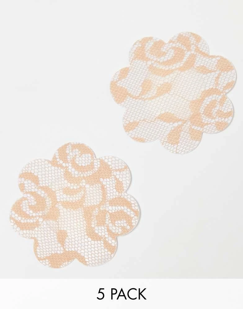 商品Magic|Magic Bodyfashion Luxury Lace effect nipple covers 5 pair pack in caramel,价格¥74,第1张图片